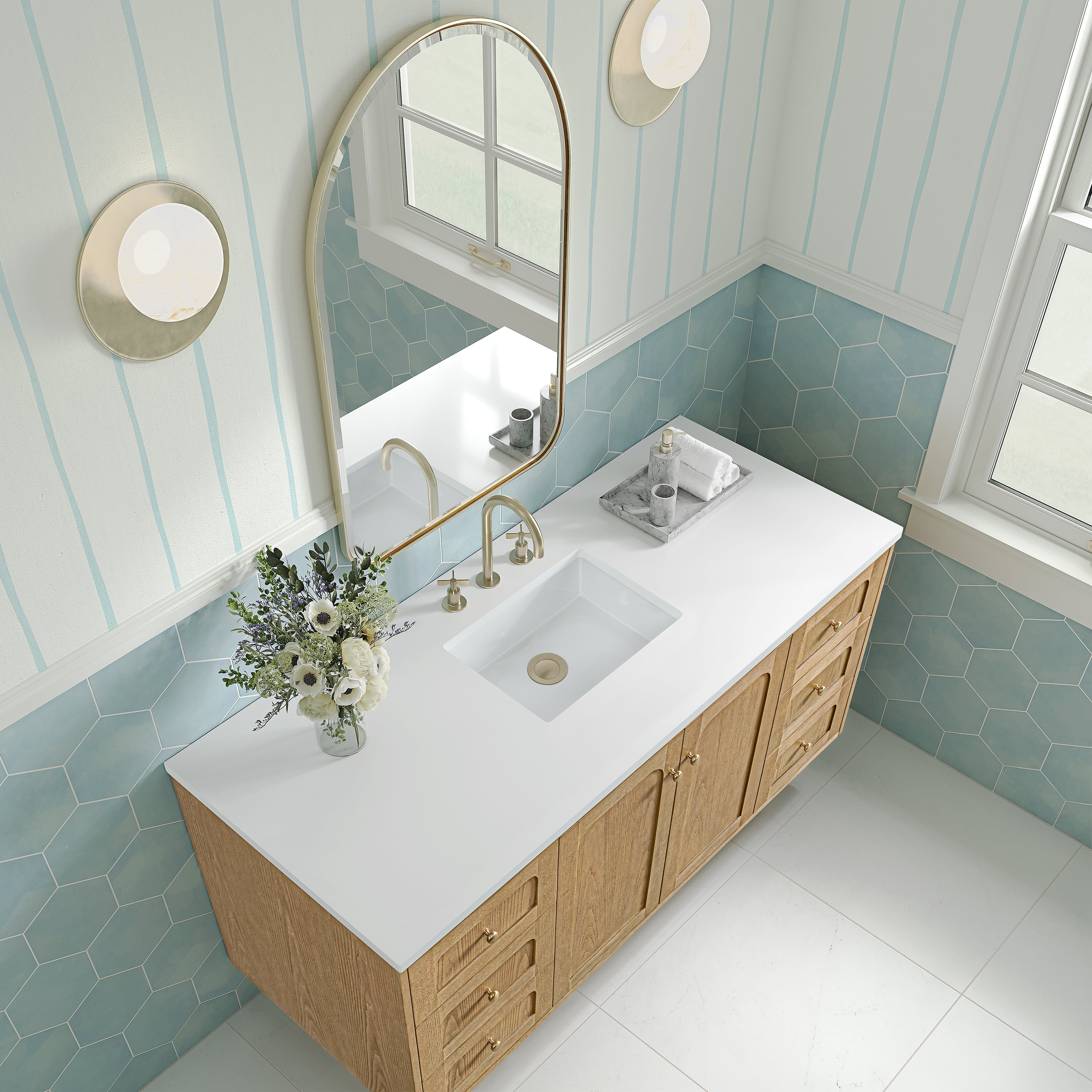 champagne brass mirror