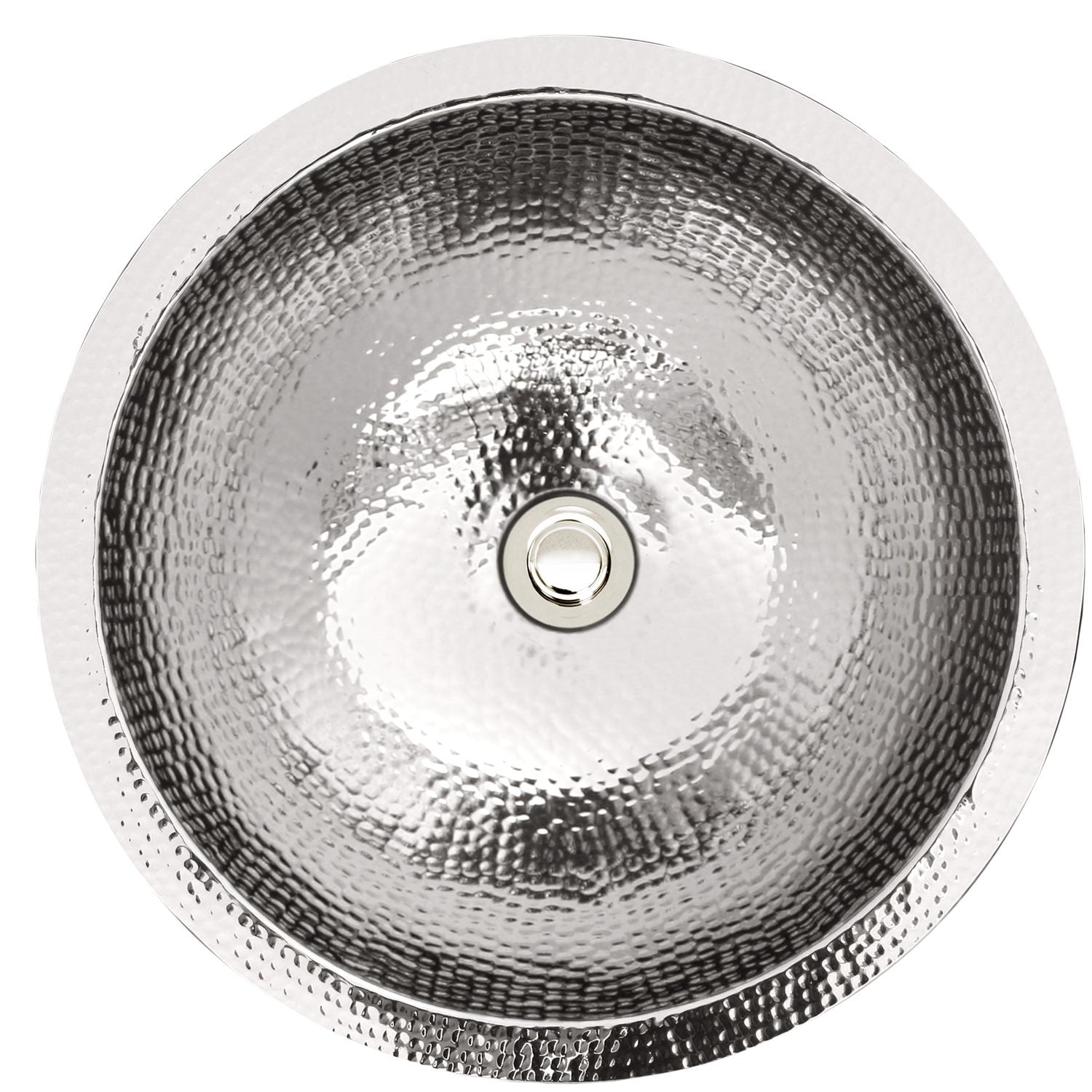 Linkasink Hammered Small Round Drop-In or Undermount Sink 13.5"