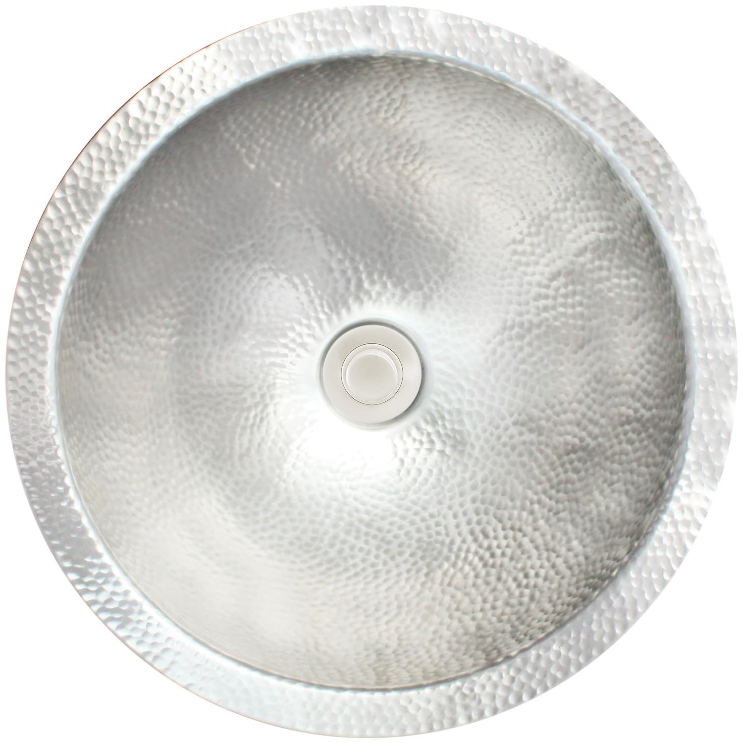 Linkasink Hammered Small Round Drop-In or Undermount Sink 13.5"