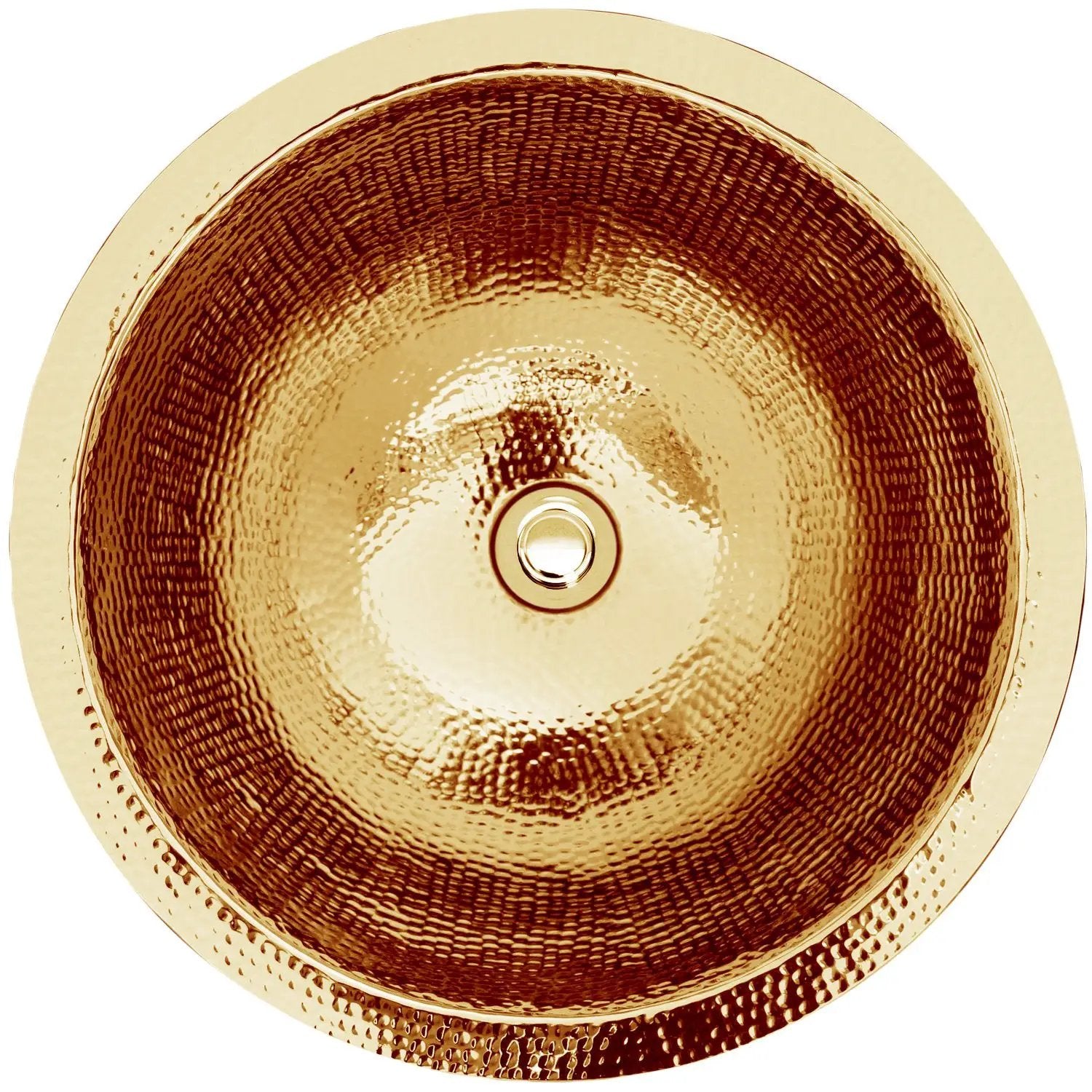 Linkasink Hammered Large Round Drop-In or Undermount Sink 16" by Linkasink
