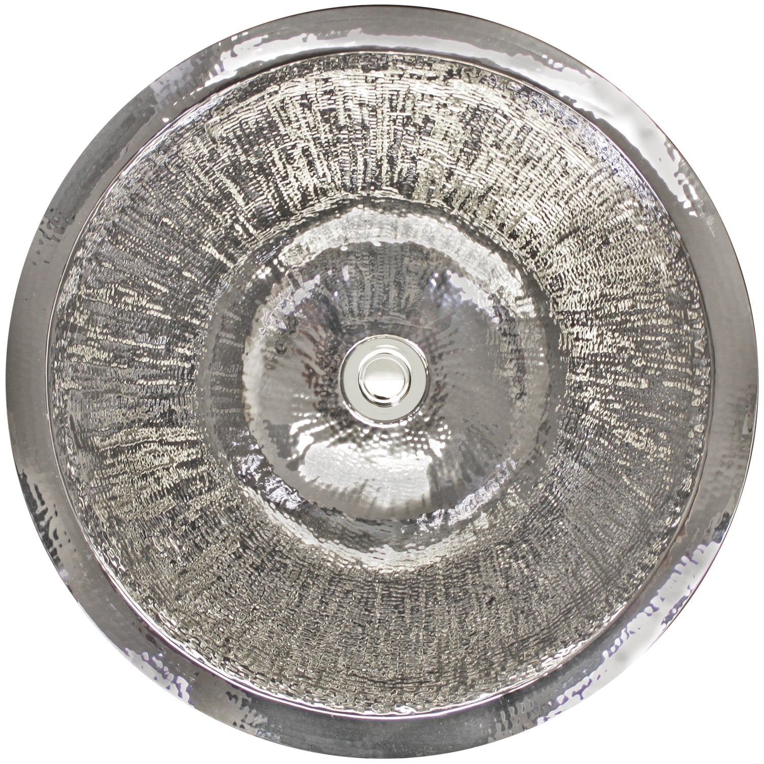 Linkasink Hammered Large Round Drop-In or Undermount Sink 16"