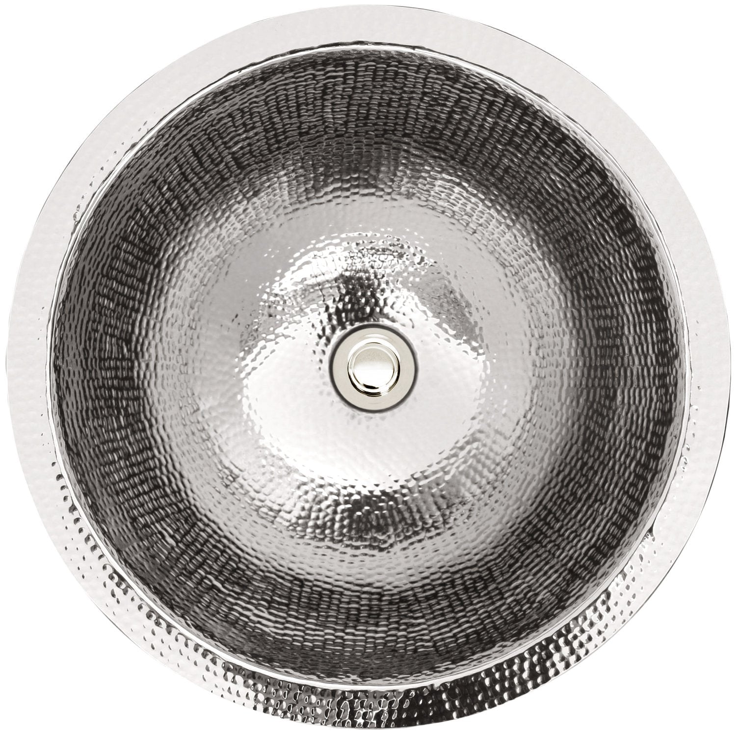 Linkasink Hammered Large Round Drop-In or Undermount Sink 16"