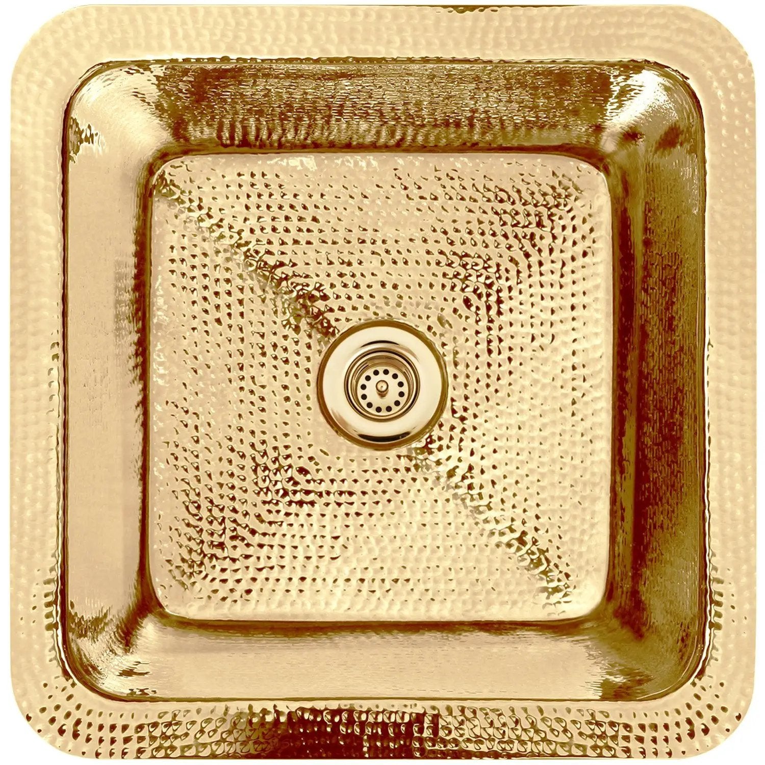 Linkasink Hammered Small Square Drop-In or Undermount Sink 16.25" by Linkasink