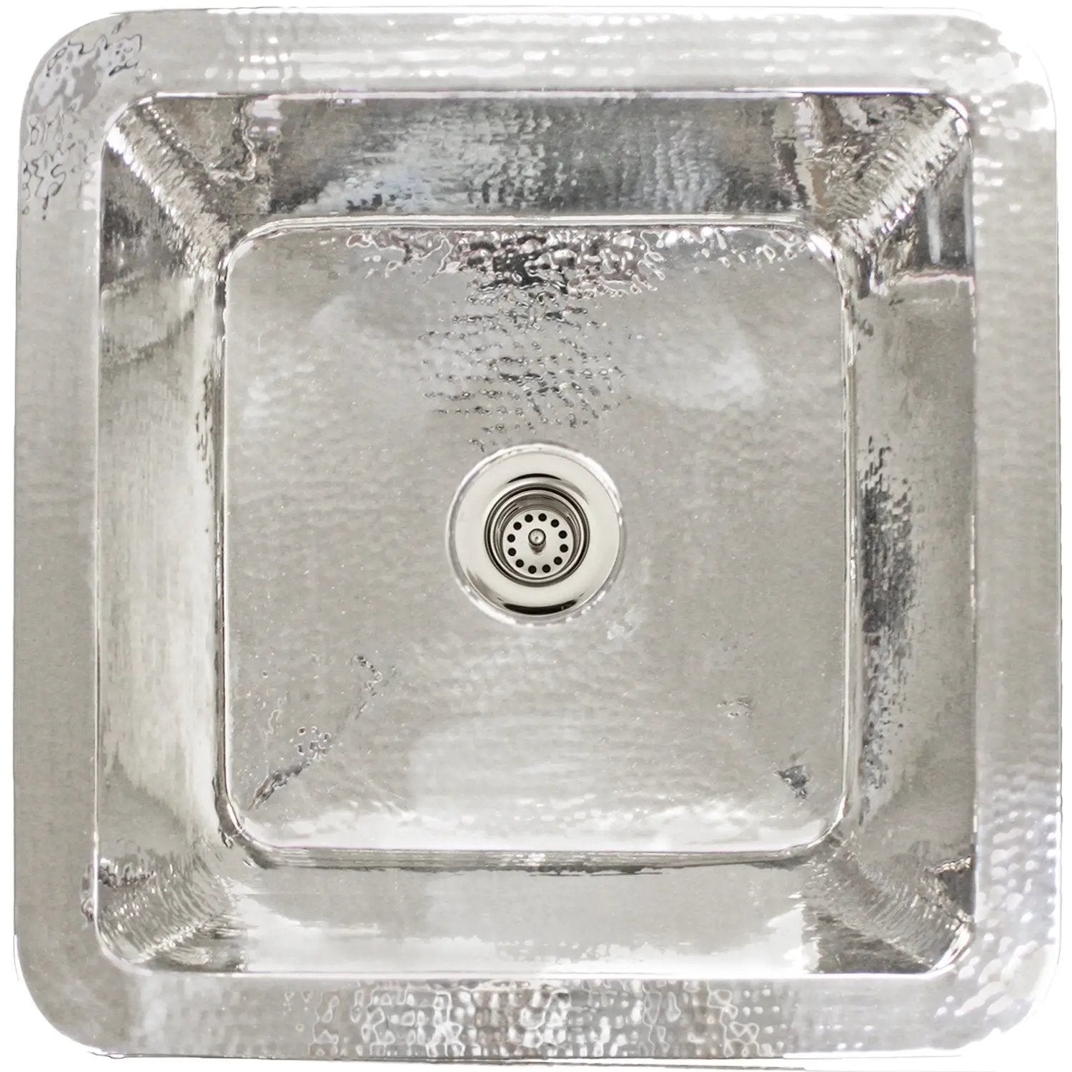 Linkasink Hammered Small Square Drop-In or Undermount Sink 16.25" by Linkasink