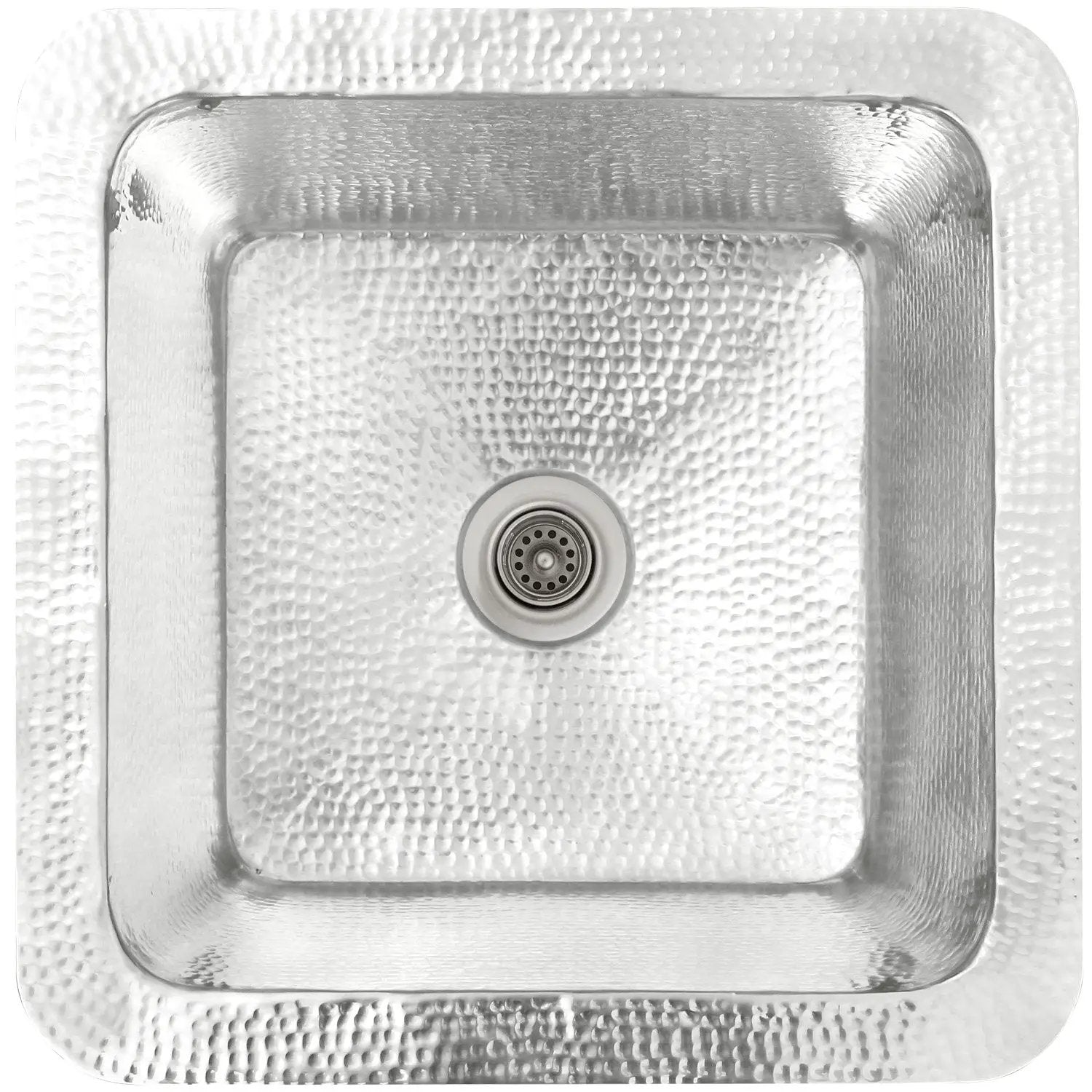 Linkasink Hammered Small Square Drop-In or Undermount Sink 16.25" by Linkasink
