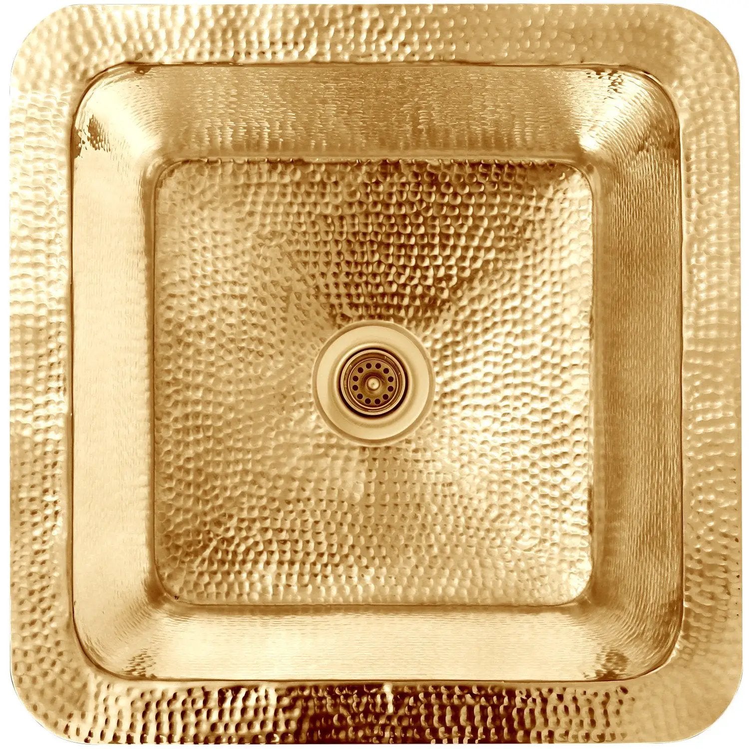 Linkasink Hammered Small Square Drop-In or Undermount Sink 16.25" by Linkasink