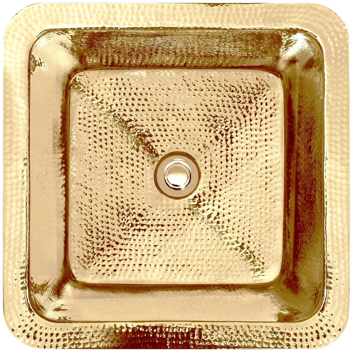 Linkasink Hammered Small Square Drop-In or Undermount Sink 16.25" by Linkasink