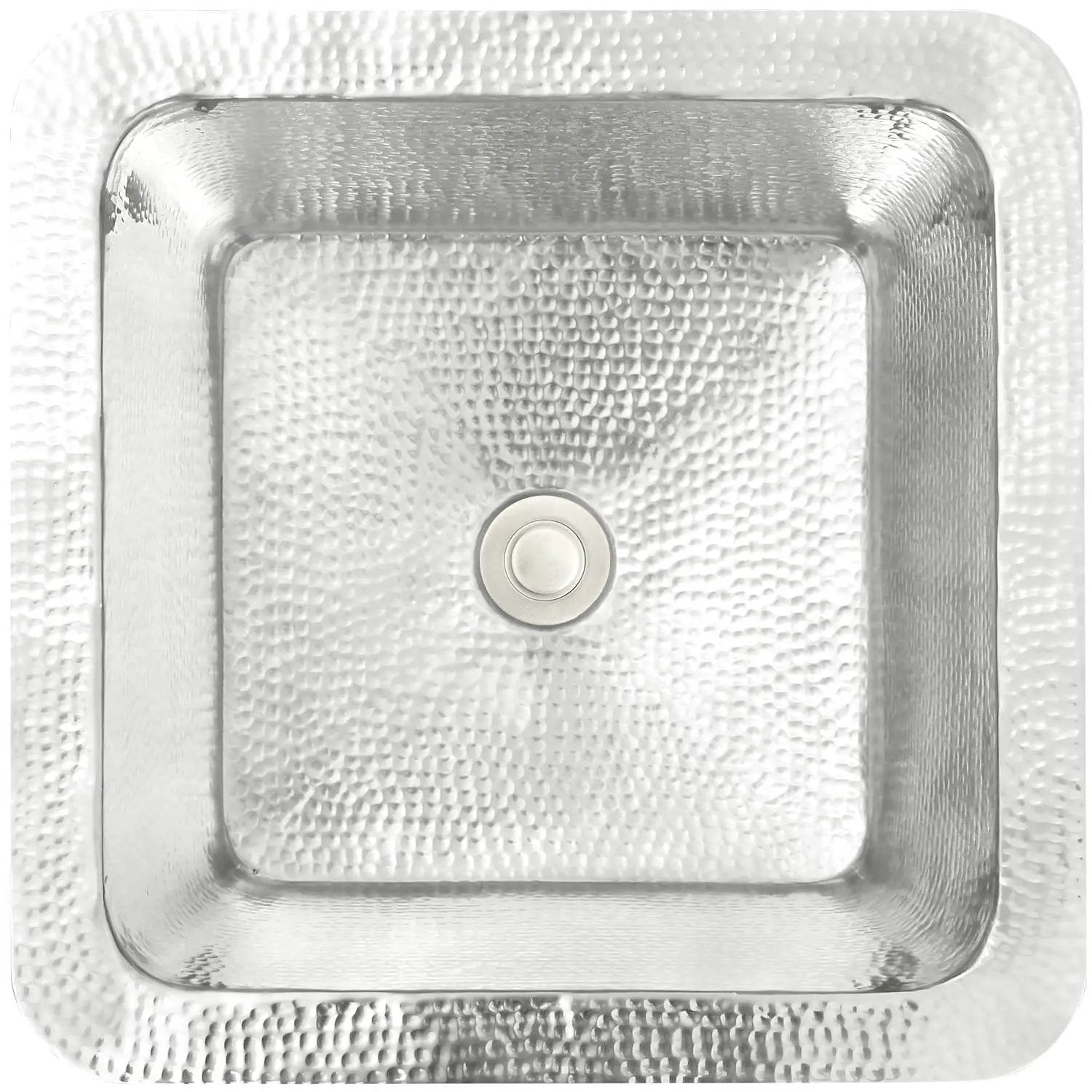 Linkasink Hammered Small Square Drop-In or Undermount Sink 16.25" by Linkasink