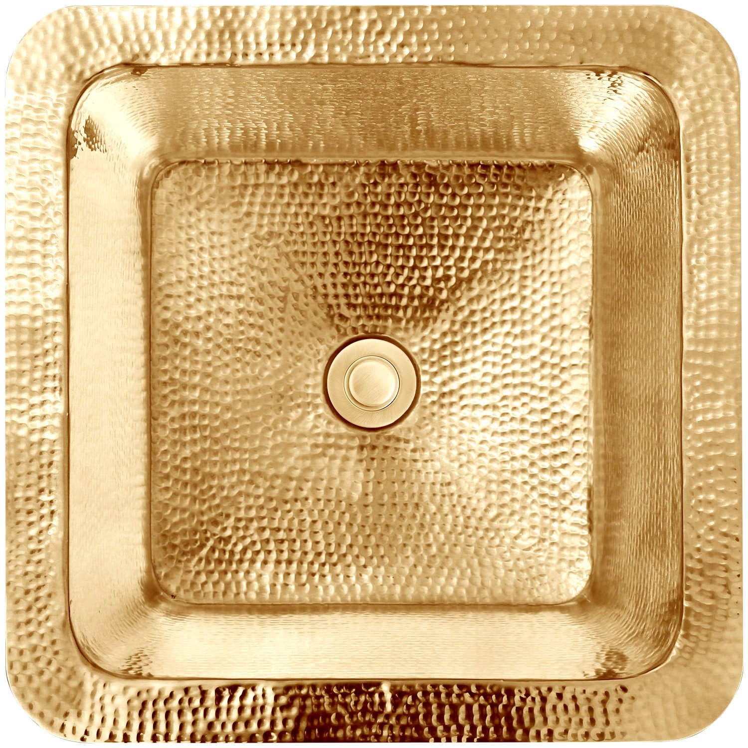 Linkasink Hammered Small Square Drop-In or Undermount Sink 16.25" by Linkasink