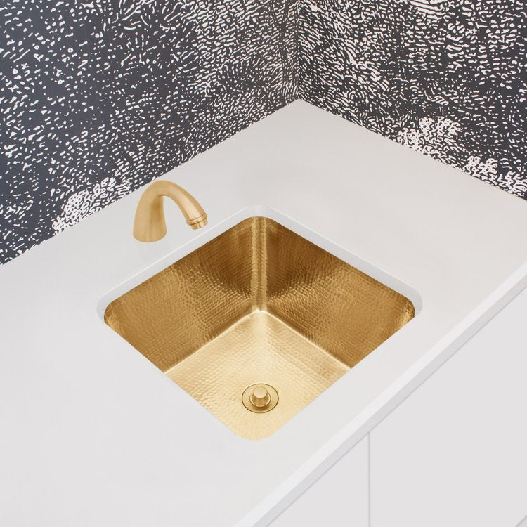 satin unlacquered brass sink