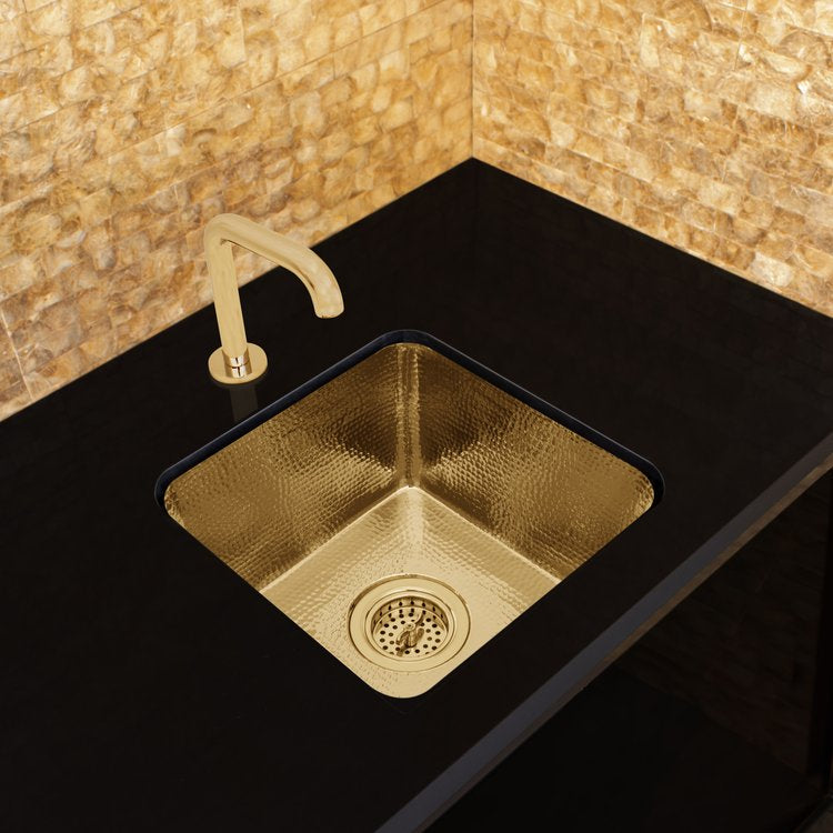 satin unlacquered brass sink