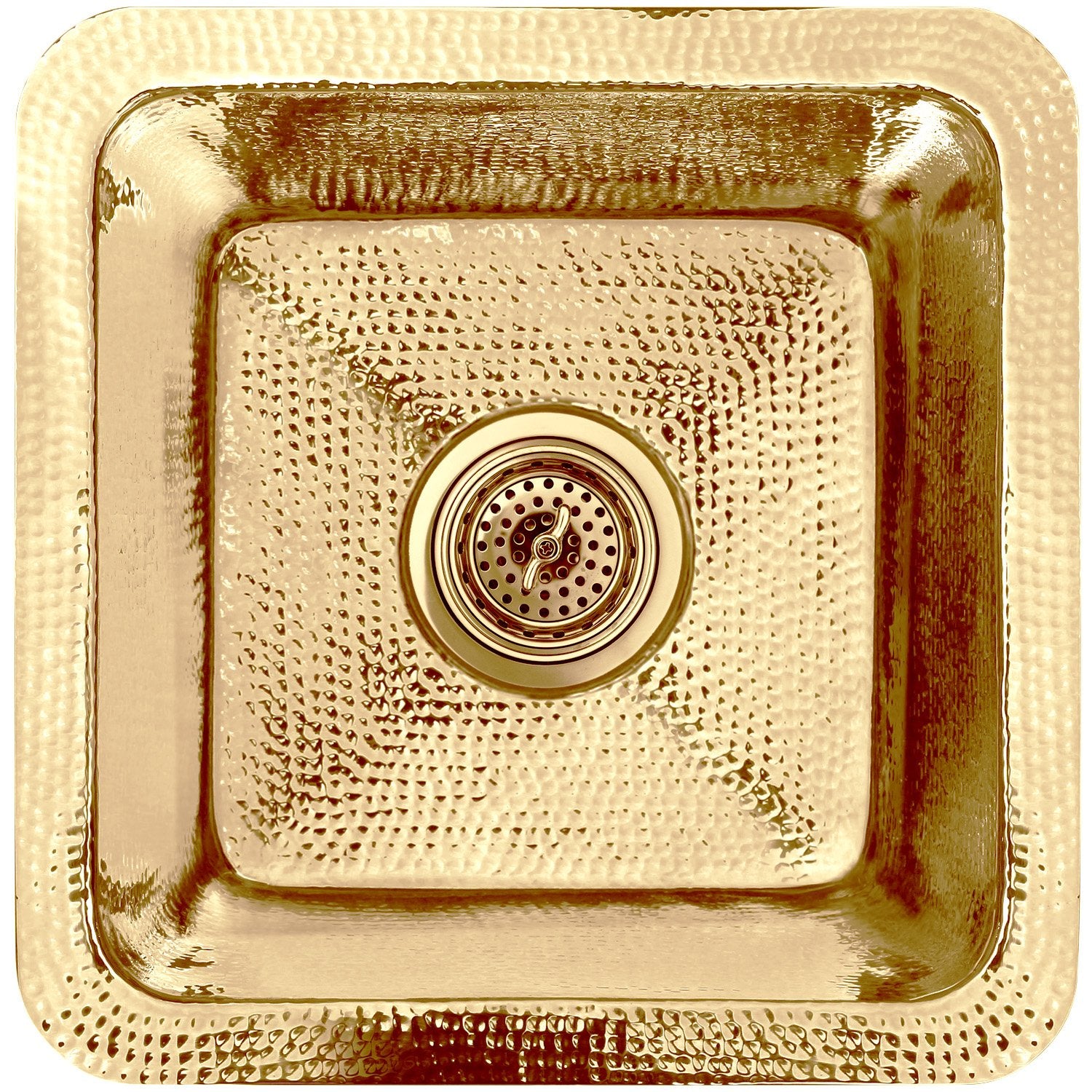 Linkasink Hammered Small Square Drop-In or Undermount Bar Sink 16.25"