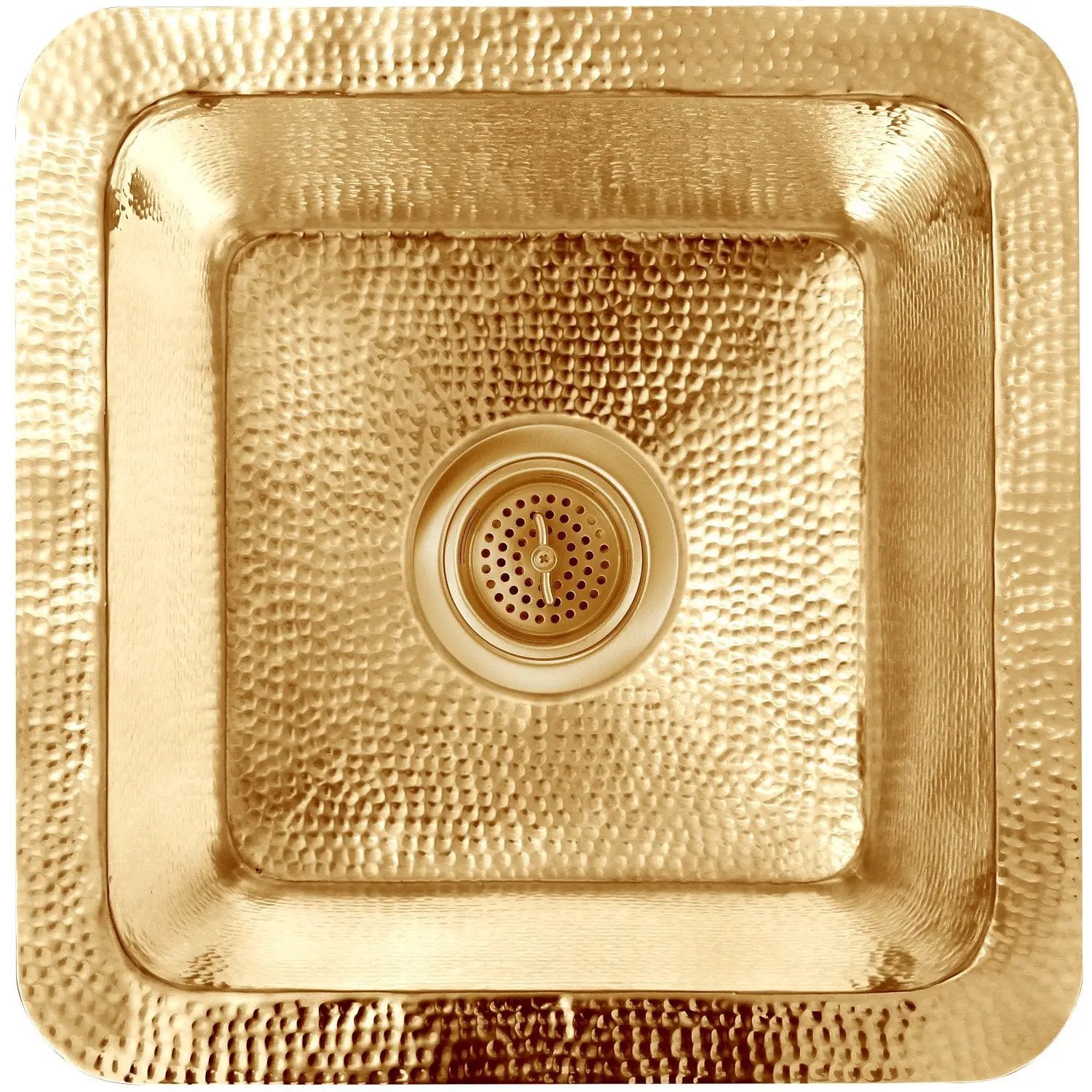 Linkasink Hammered Small Square Drop-In or Undermount Bar Sink 16.25" by Linkasink