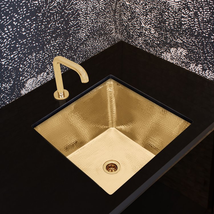 satin unlacquered brass sink