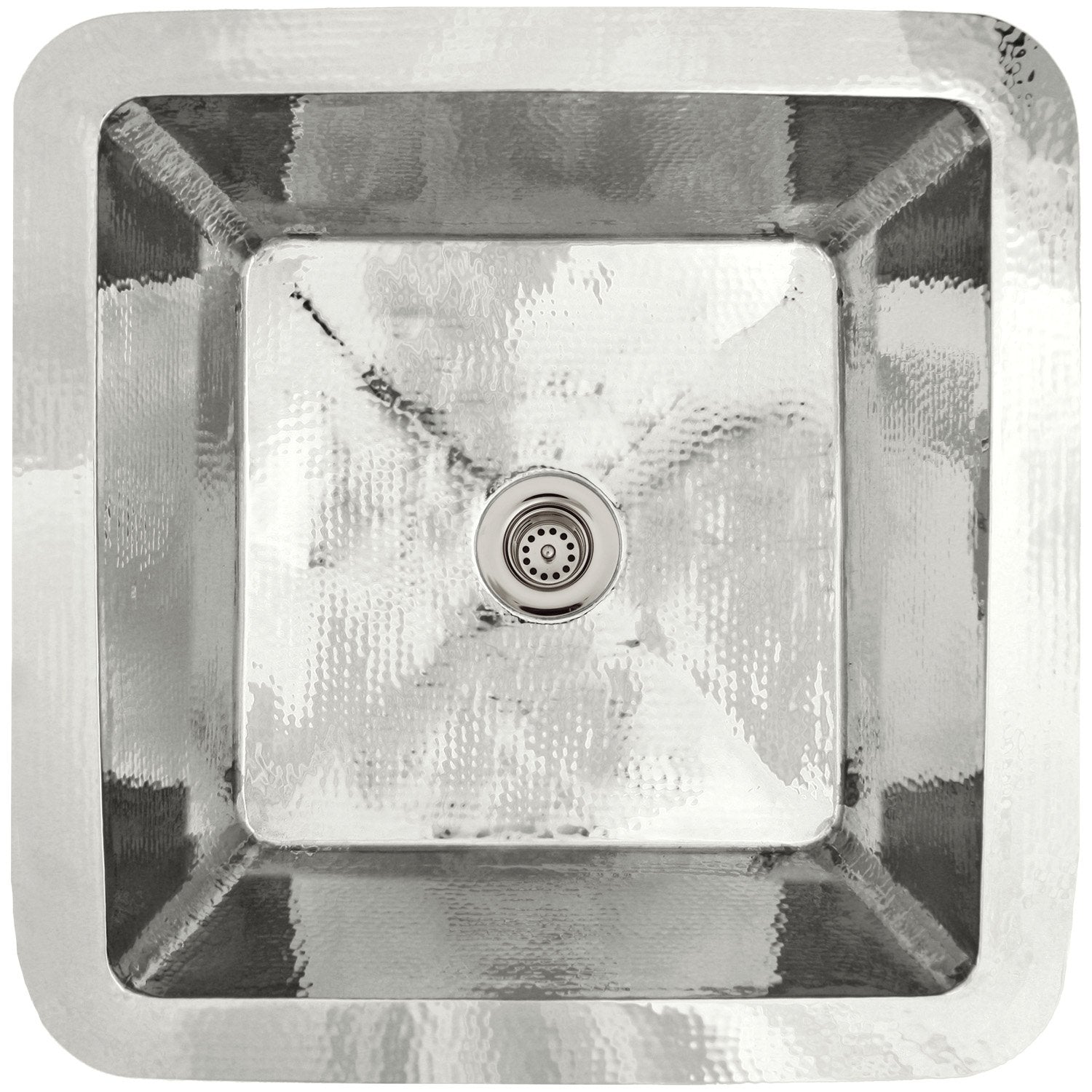 Linkasink Hammered Large Square Drop-In or Undermount Sink 20"