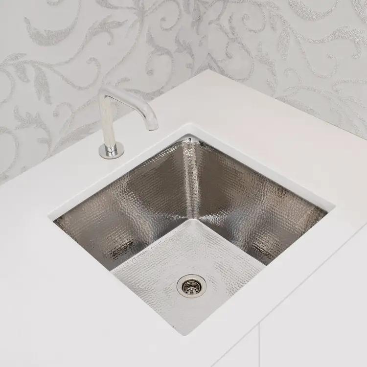 polished stainless steel sink