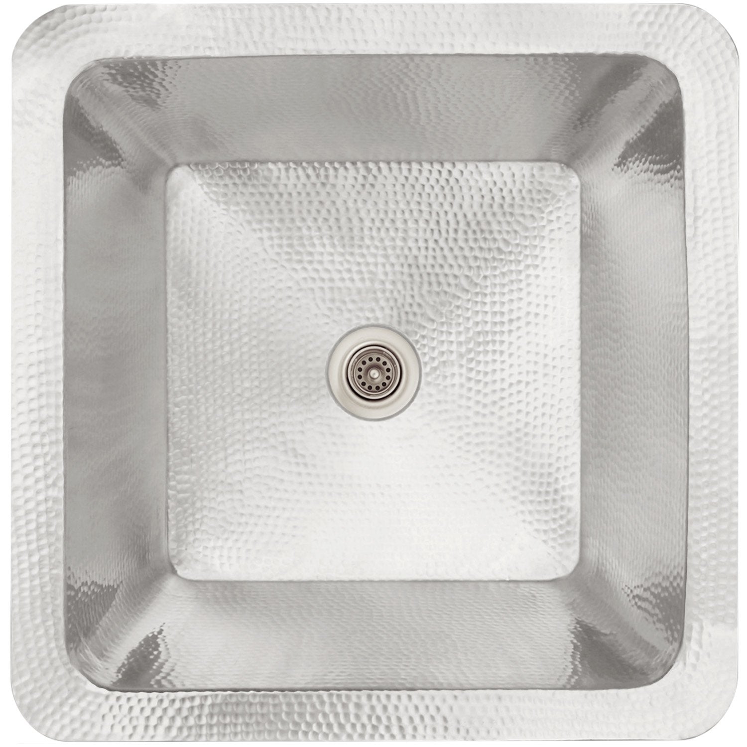 Linkasink Hammered Large Square Drop-In or Undermount Sink 20" by Linkasink