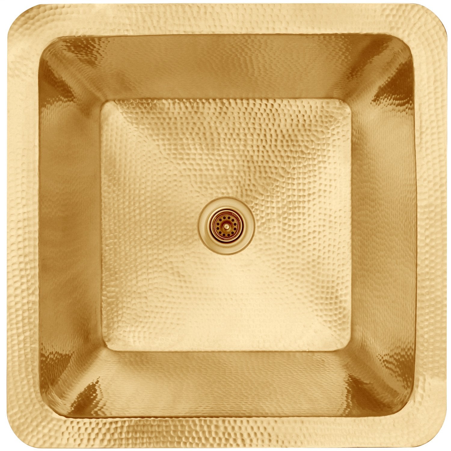 Linkasink Hammered Large Square Drop-In or Undermount Sink 20" by Linkasink