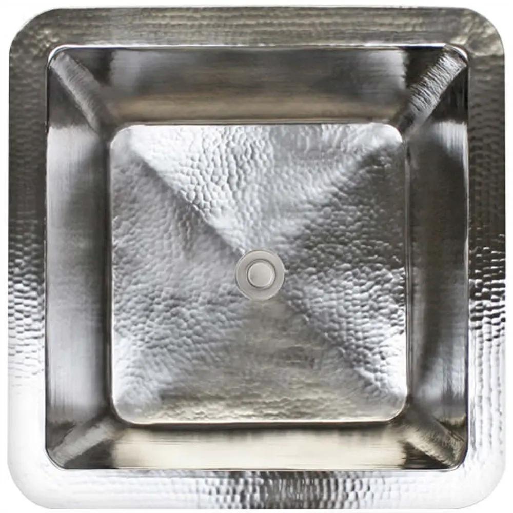 Linkasink Hammered Large Square Drop-In or Undermount Sink 20" by Linkasink