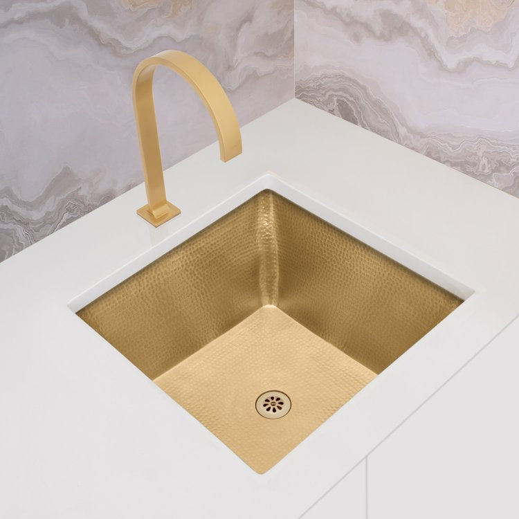 satin unlacquered brass sink
