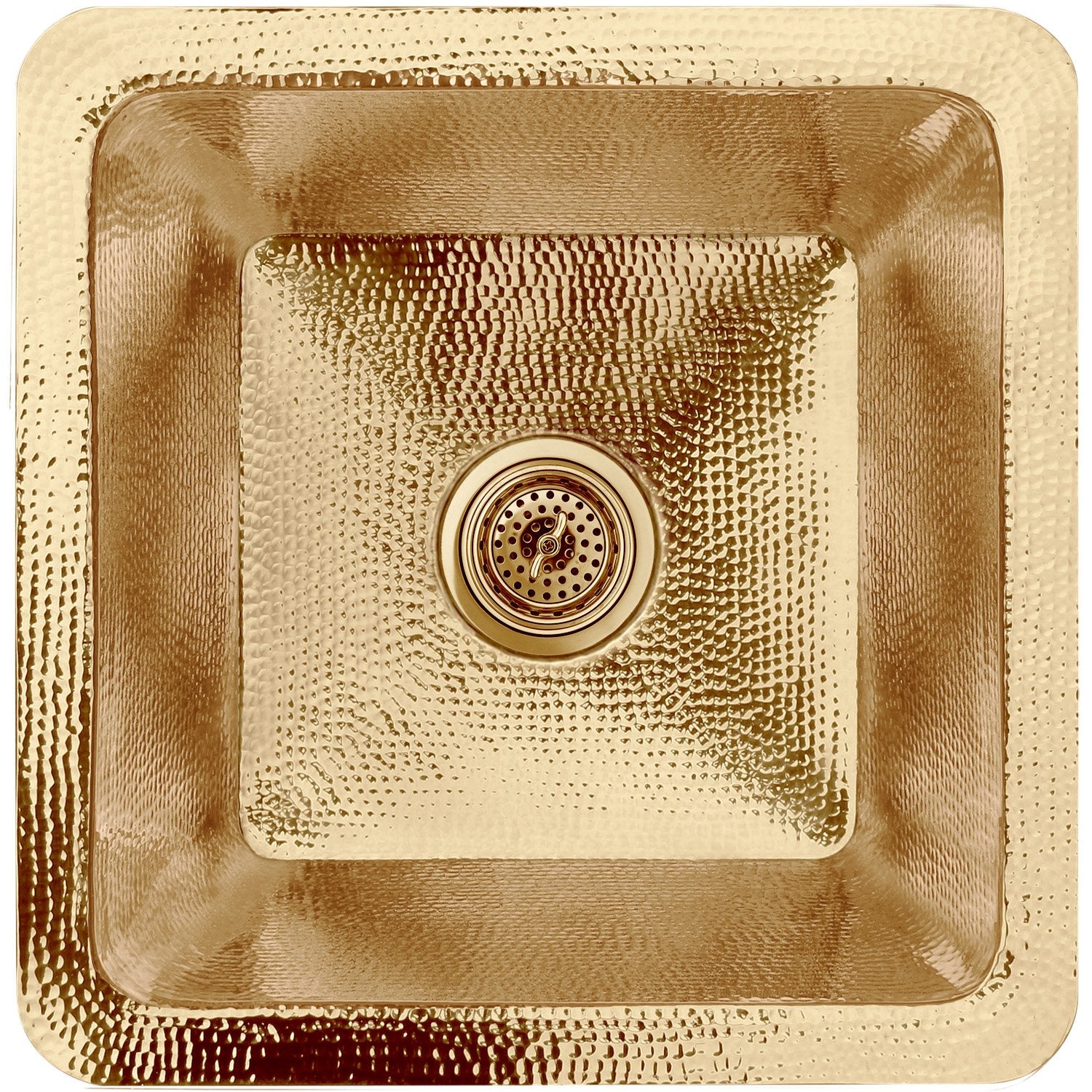 Linkasink Hammered Large Square Drop-In or Undermount Sink 20"