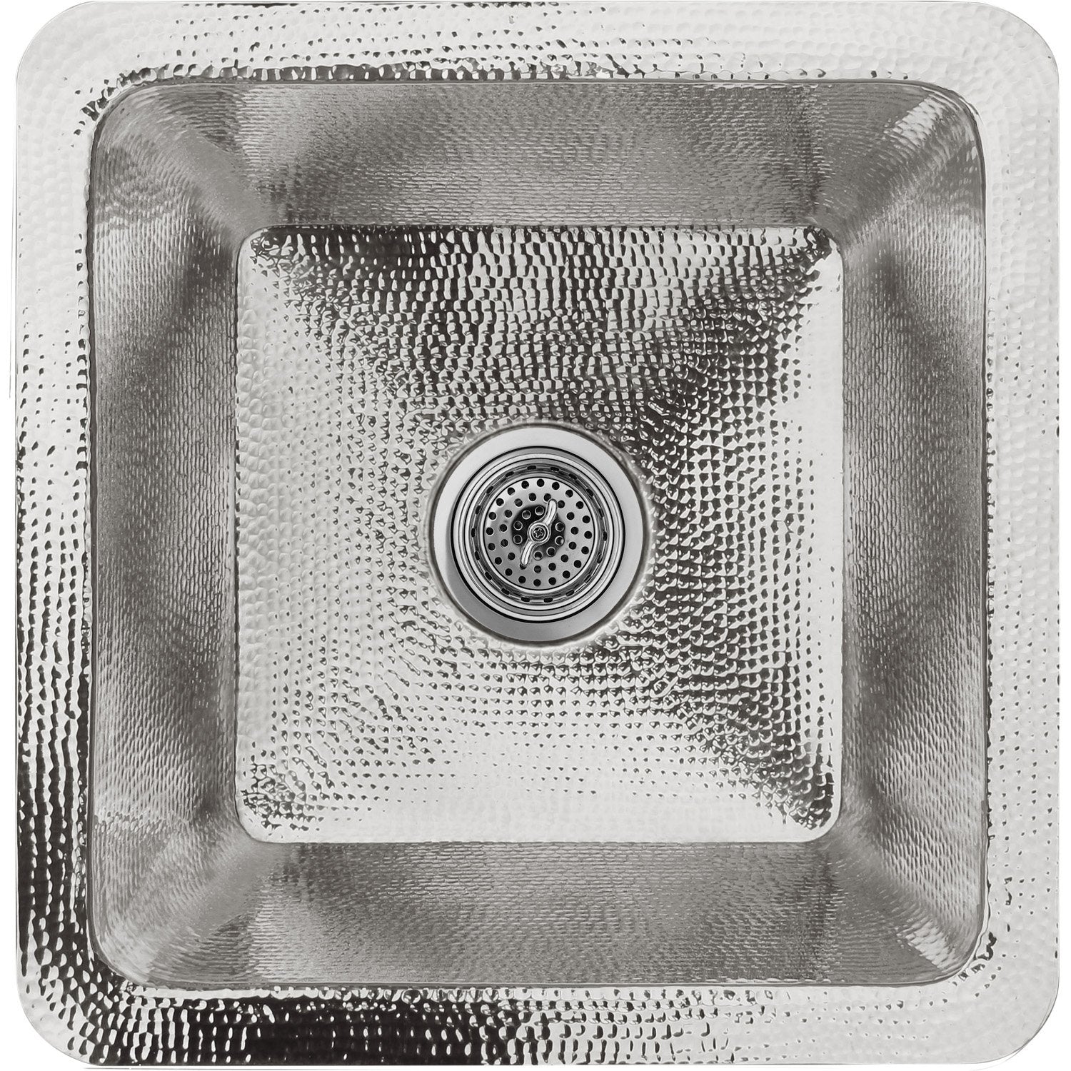 Linkasink Hammered Large Square Drop-In or Undermount Sink 20"