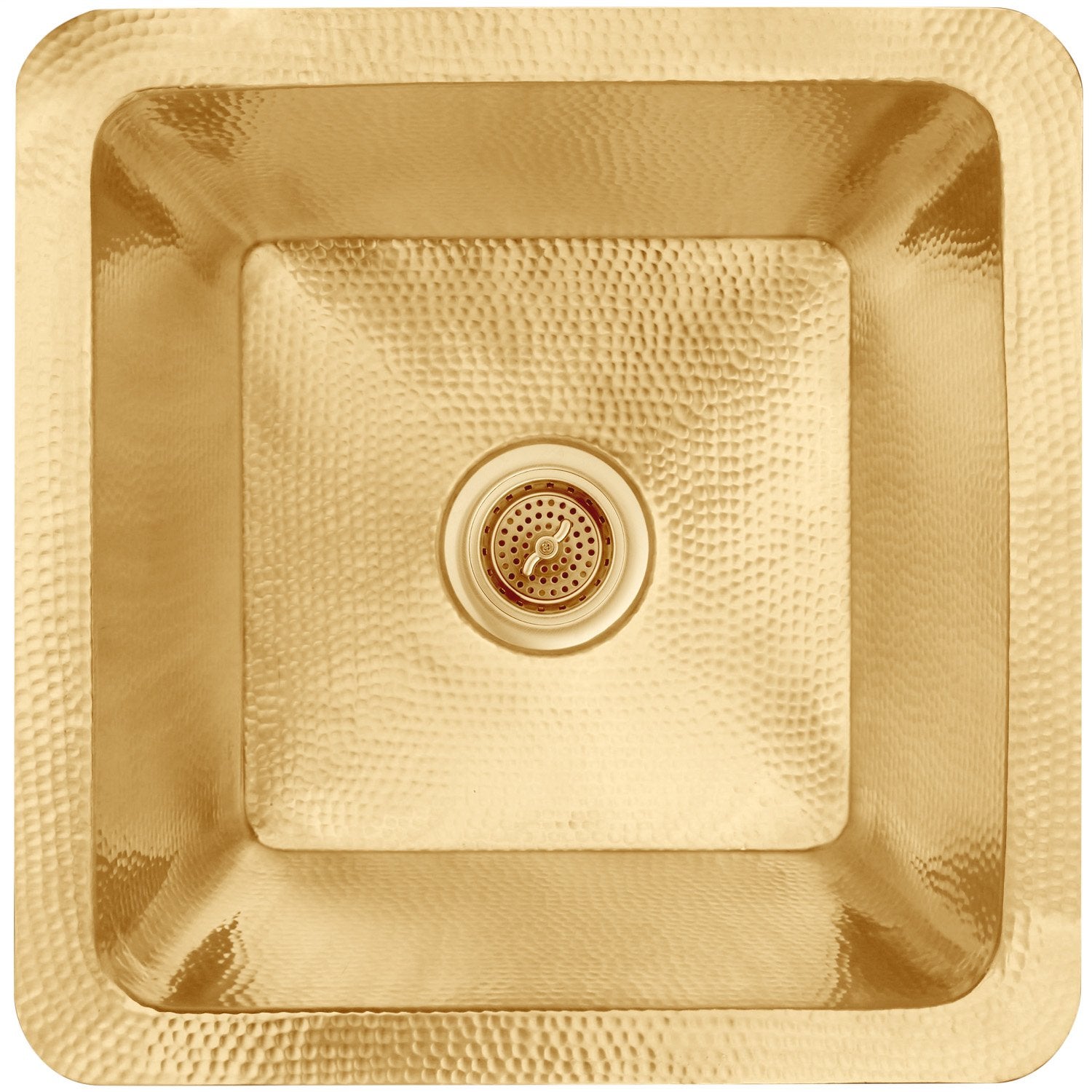 Linkasink Hammered Large Square Drop-In or Undermount Sink 20"