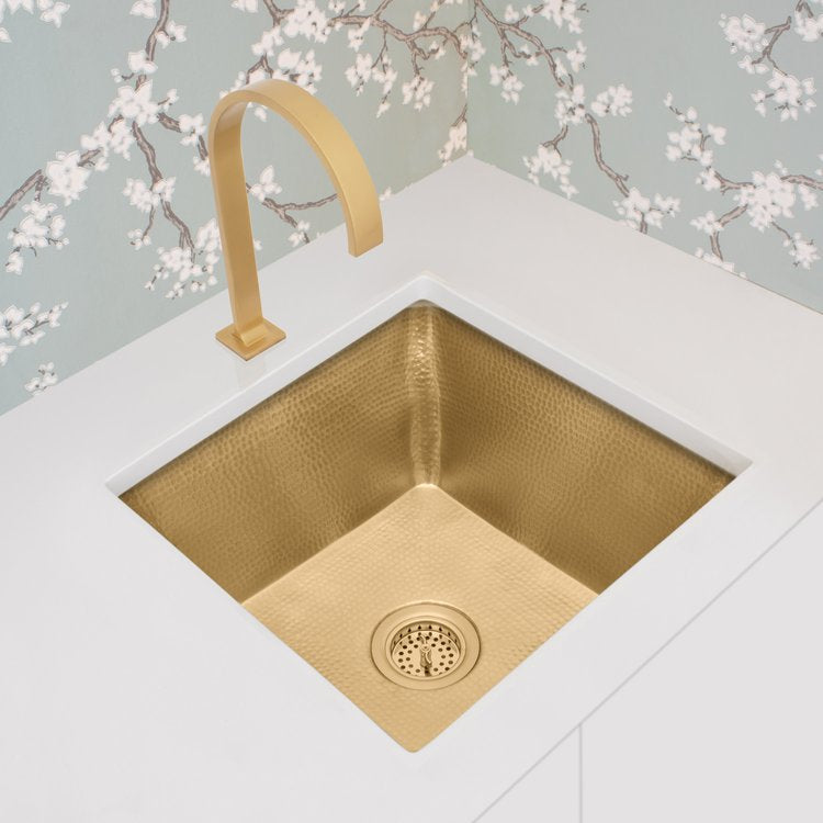 satin unlacquered brass sink