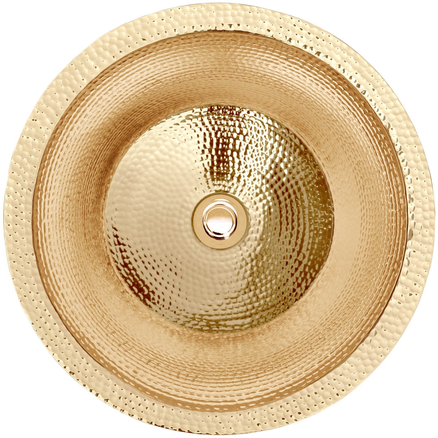 Linkasink Hammered Small Round Flat Bottom Bar/Utility Sink 16"