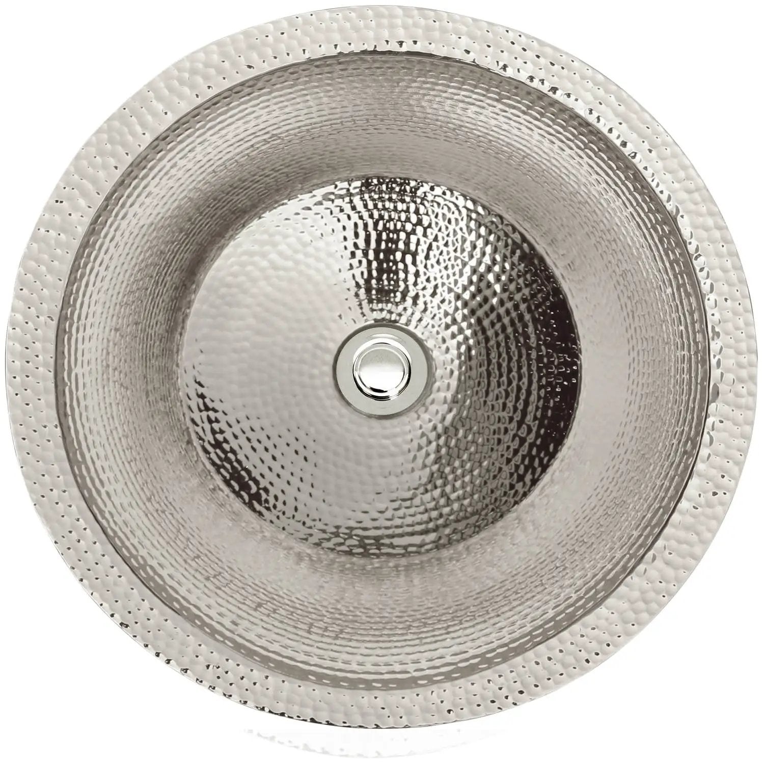 Linkasink Hammered Small Round Flat Bottom Bar/Utility Sink 16" by Linkasink