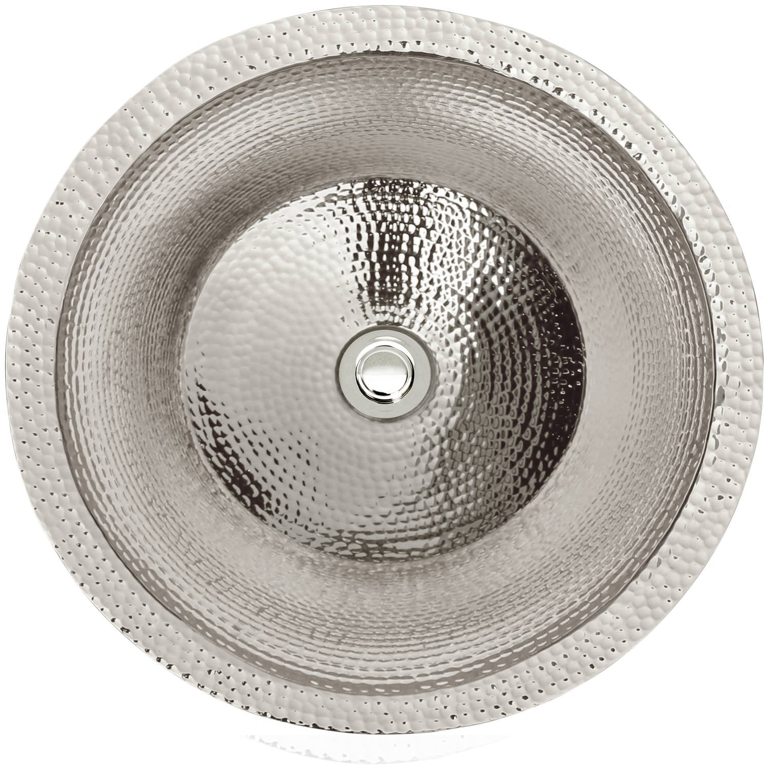 Linkasink Hammered Small Round Flat Bottom Bar/Utility Sink 16"