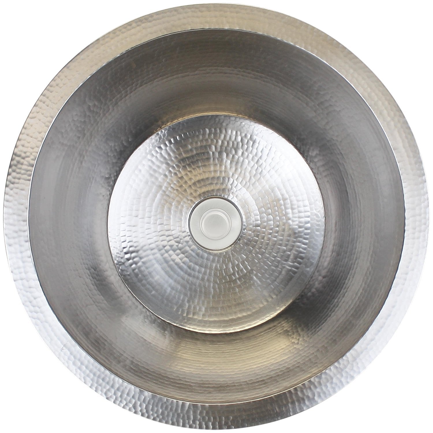 Linkasink Hammered Small Round Flat Bottom Bar/Utility Sink 16"