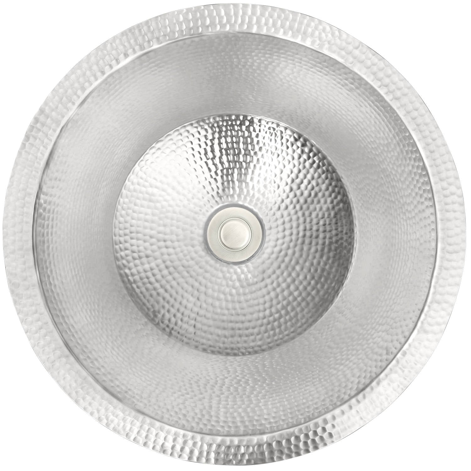 Linkasink Hammered Small Round Flat Bottom Bar/Utility Sink 16"
