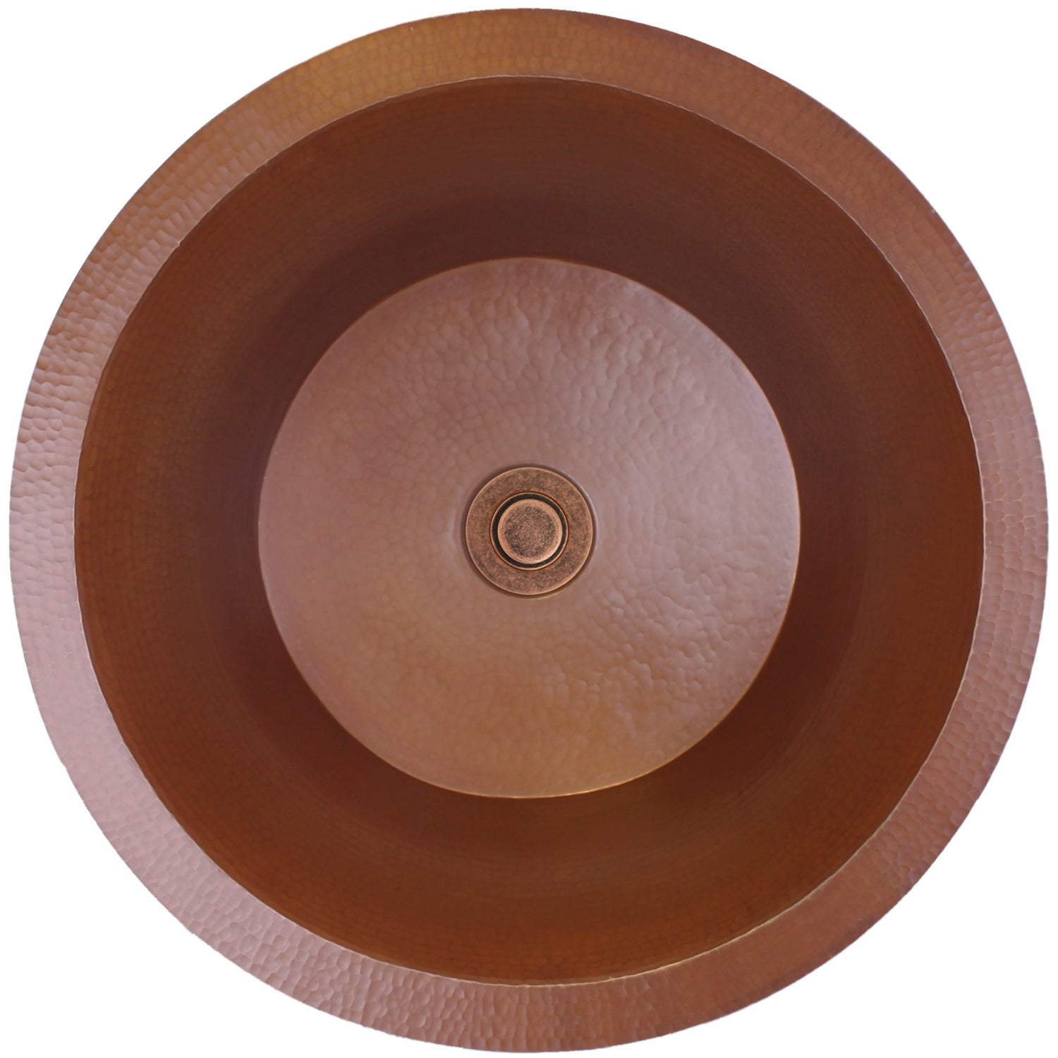 Linkasink Hammered Small Round Flat Bottom Bar/Utility Sink 16"