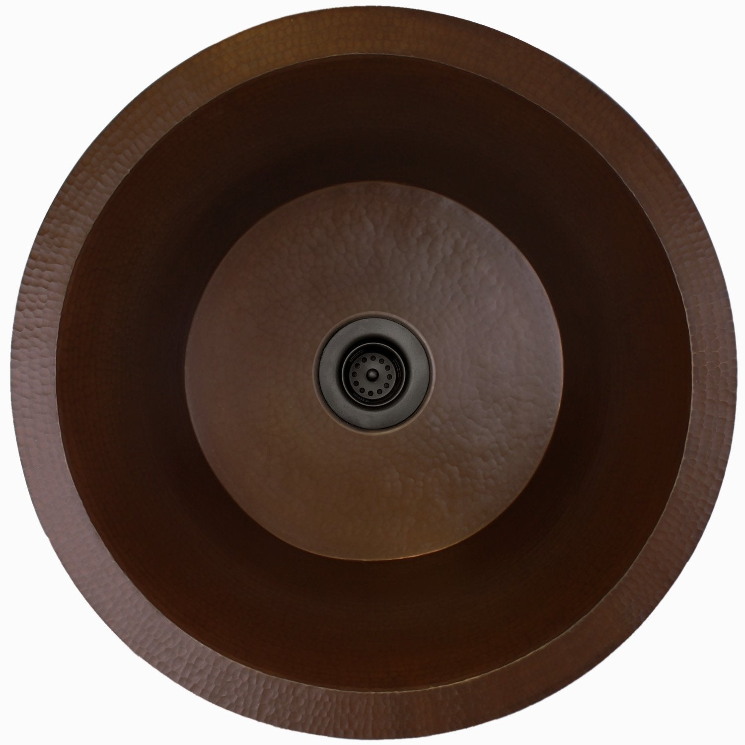 Linkasink Hammered Small Round Flat Bottom Bar/Utility Sink 16"