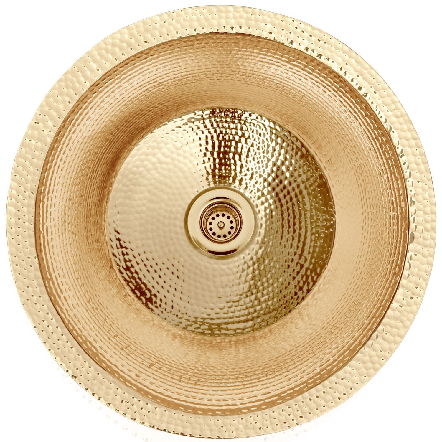 Linkasink Hammered Small Round Flat Bottom Bar/Utility Sink 16"