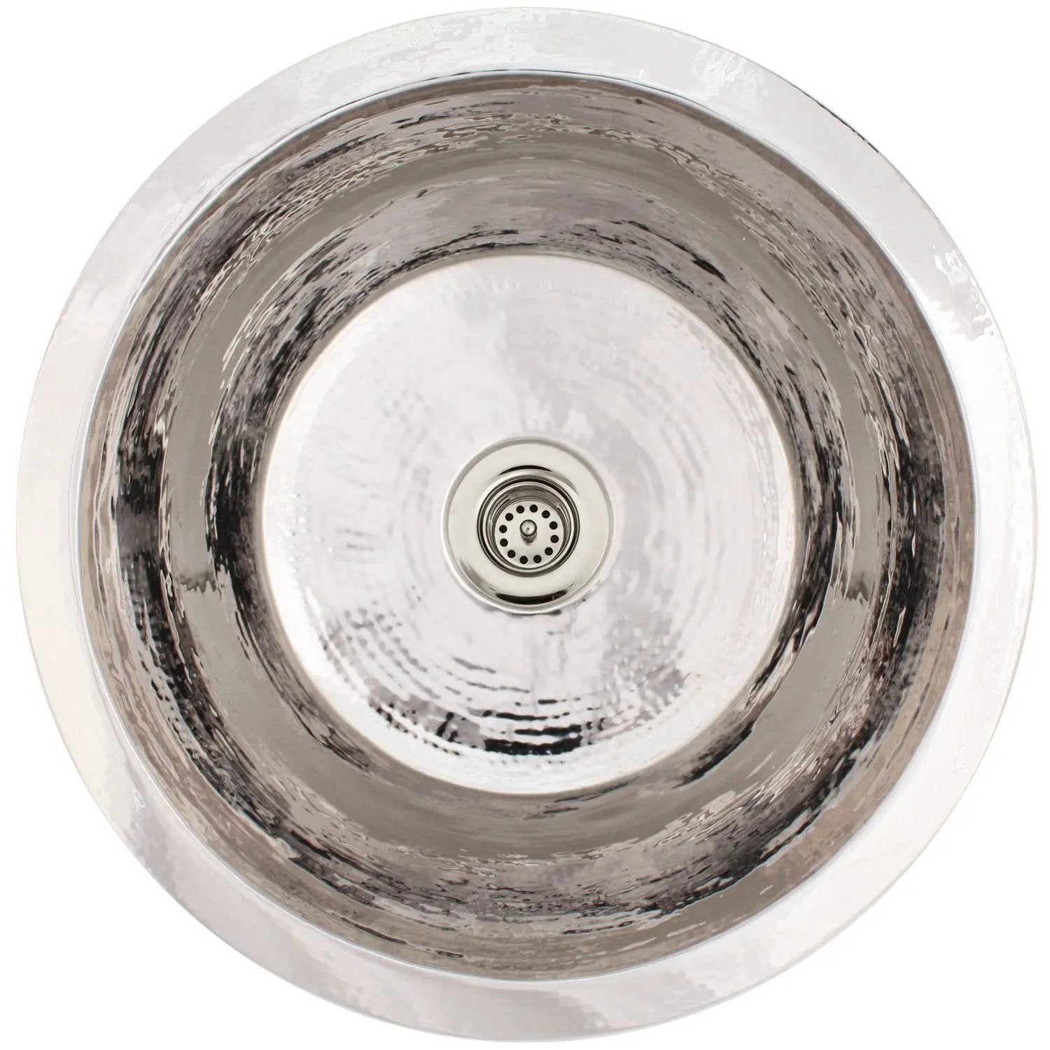 Linkasink Hammered Small Round Flat Bottom Bar/Utility Sink 16" by Linkasink