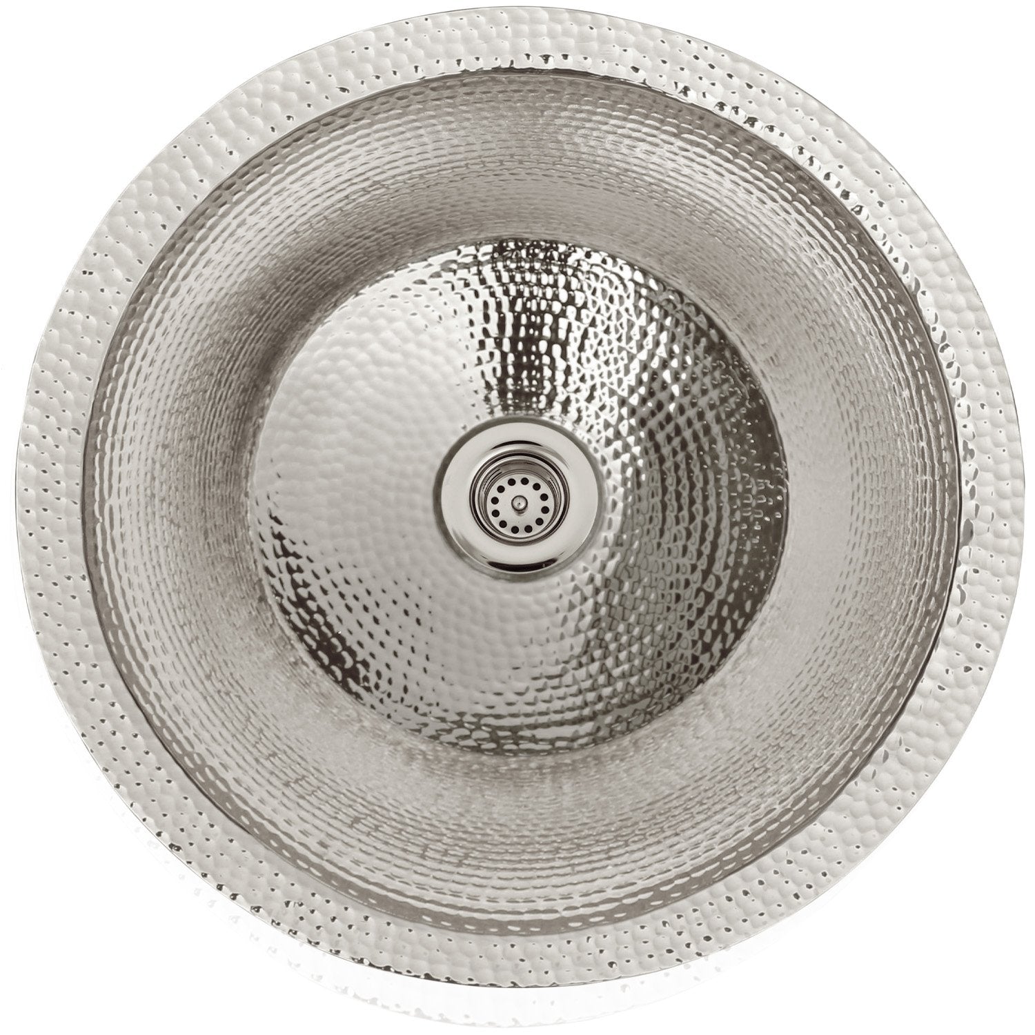 Linkasink Hammered Small Round Flat Bottom Bar/Utility Sink 16"