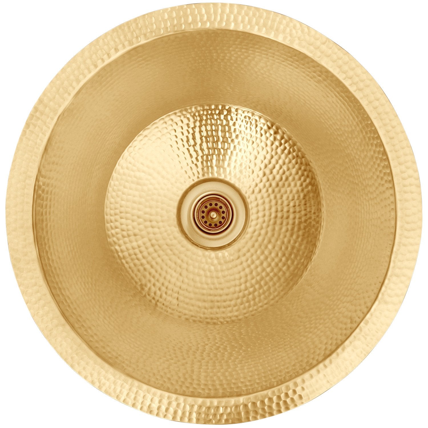 Linkasink Hammered Small Round Flat Bottom Bar/Utility Sink 16"