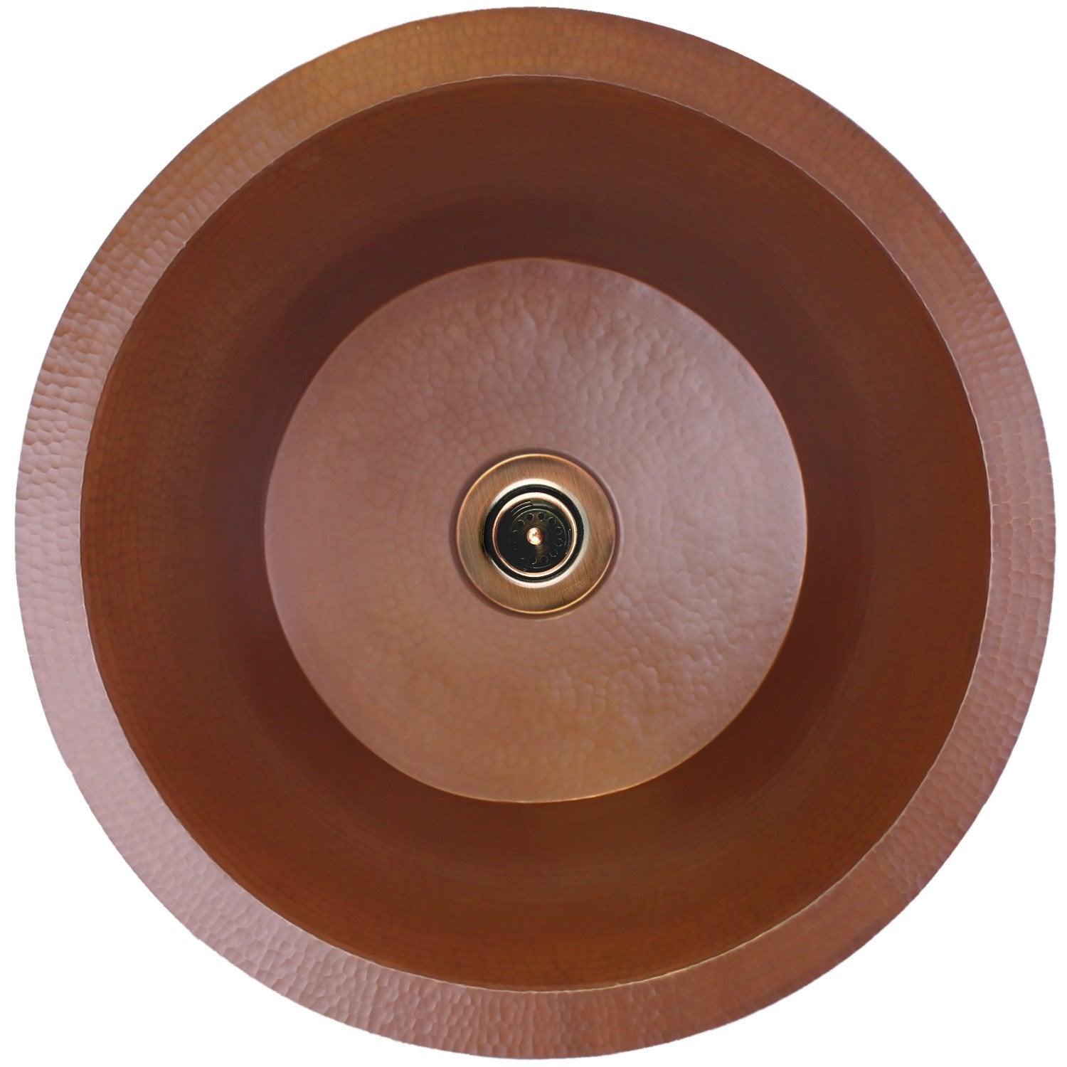 Linkasink Hammered Small Round Flat Bottom Bar/Utility Sink 16"