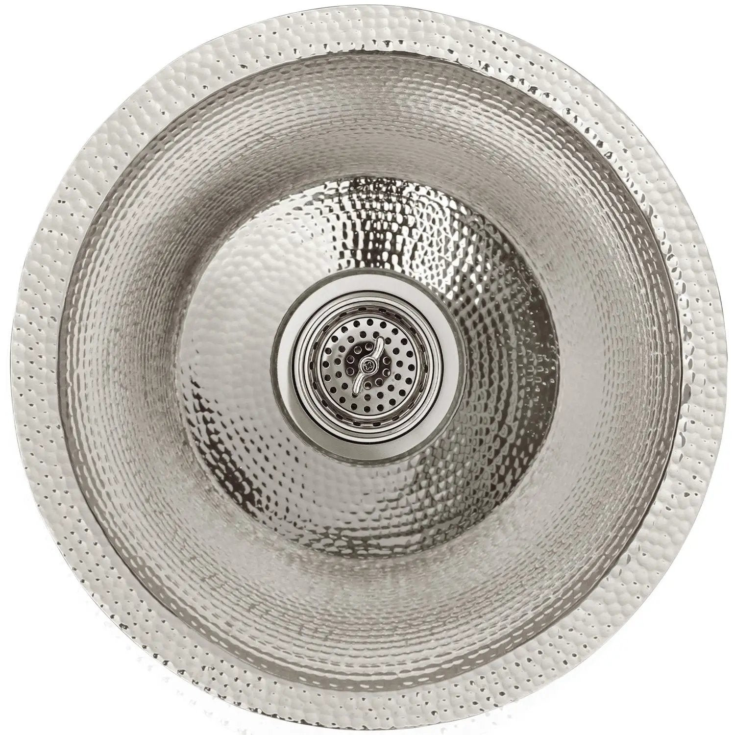 Linkasink Hammered Small Round Flat Bottom Bar/Utility Sink 16" by Linkasink