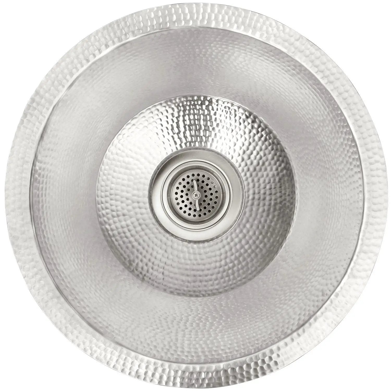 Linkasink Hammered Small Round Flat Bottom Bar/Utility Sink 16" by Linkasink