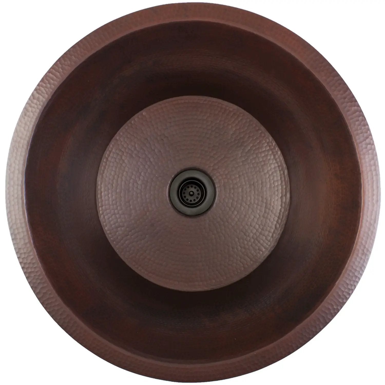Linkasink Hammered Large Round Flat Bottom Bar/Utility Sink 19" by Linkasink