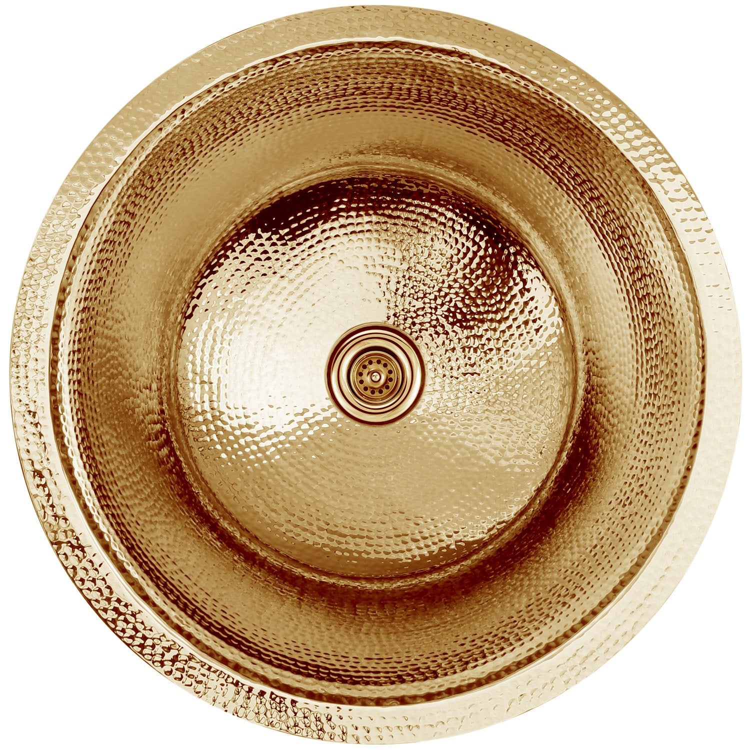 Linkasink Hammered Large Round Flat Bottom Bar/Utility Sink 19"