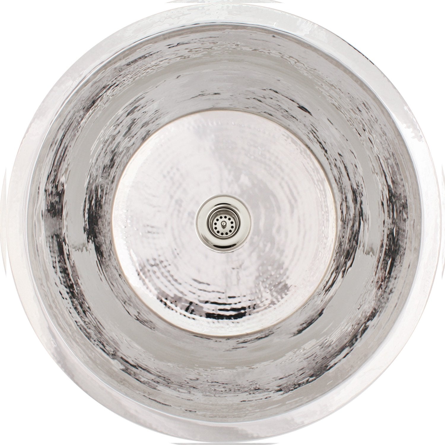 Linkasink Hammered Large Round Flat Bottom Bar/Utility Sink 19"