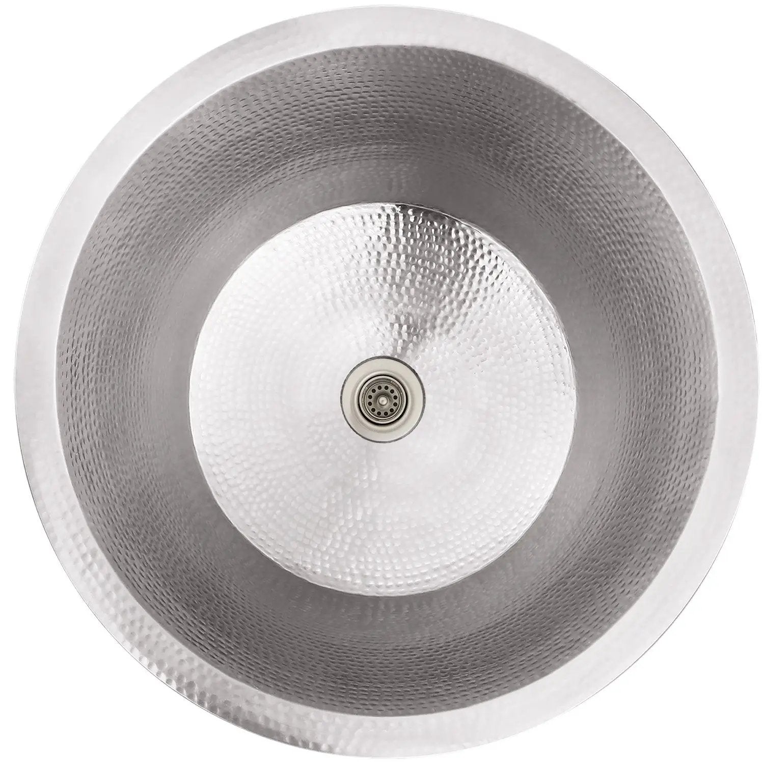 Linkasink Hammered Large Round Flat Bottom Bar/Utility Sink 19" by Linkasink