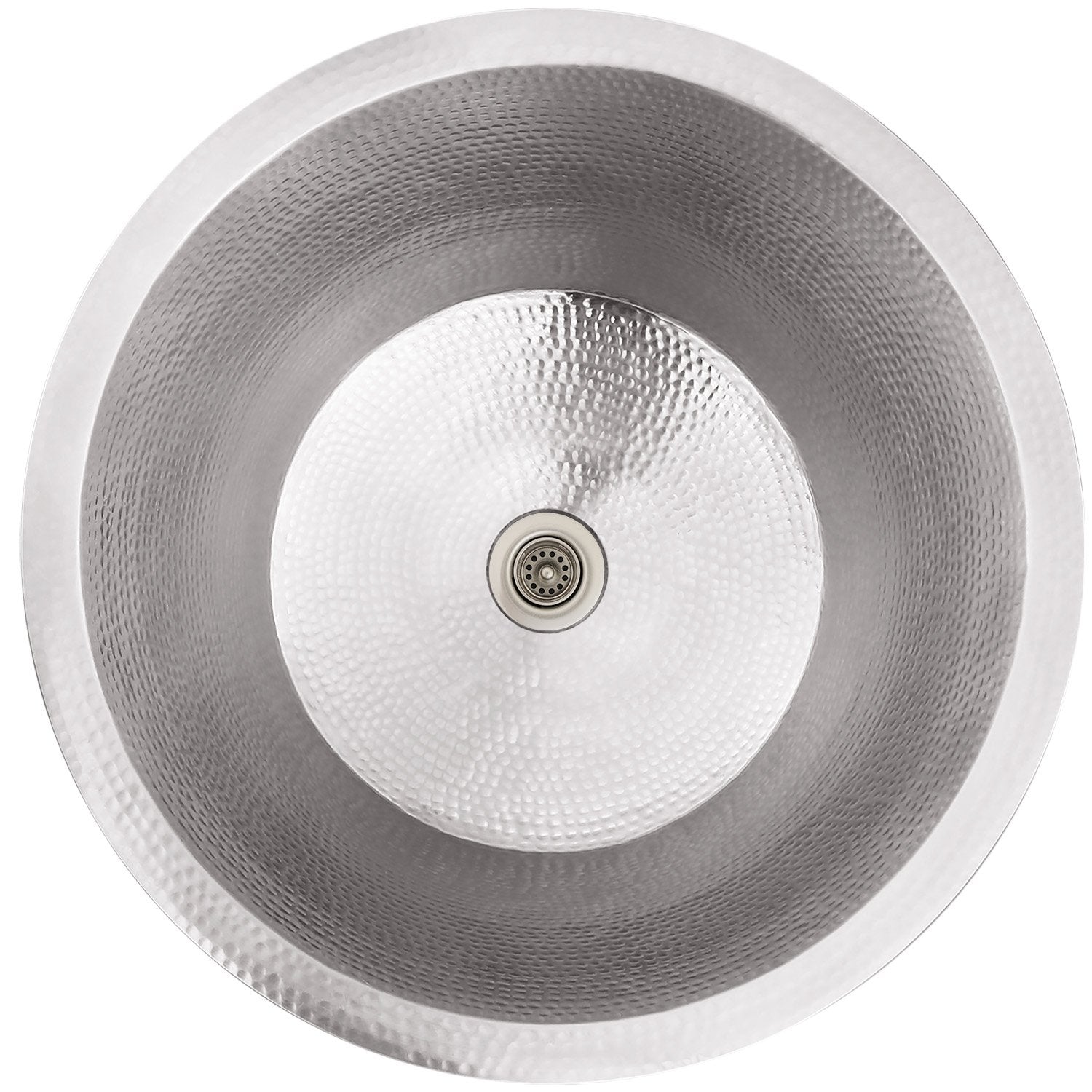 Linkasink Hammered Large Round Flat Bottom Bar/Utility Sink 19"