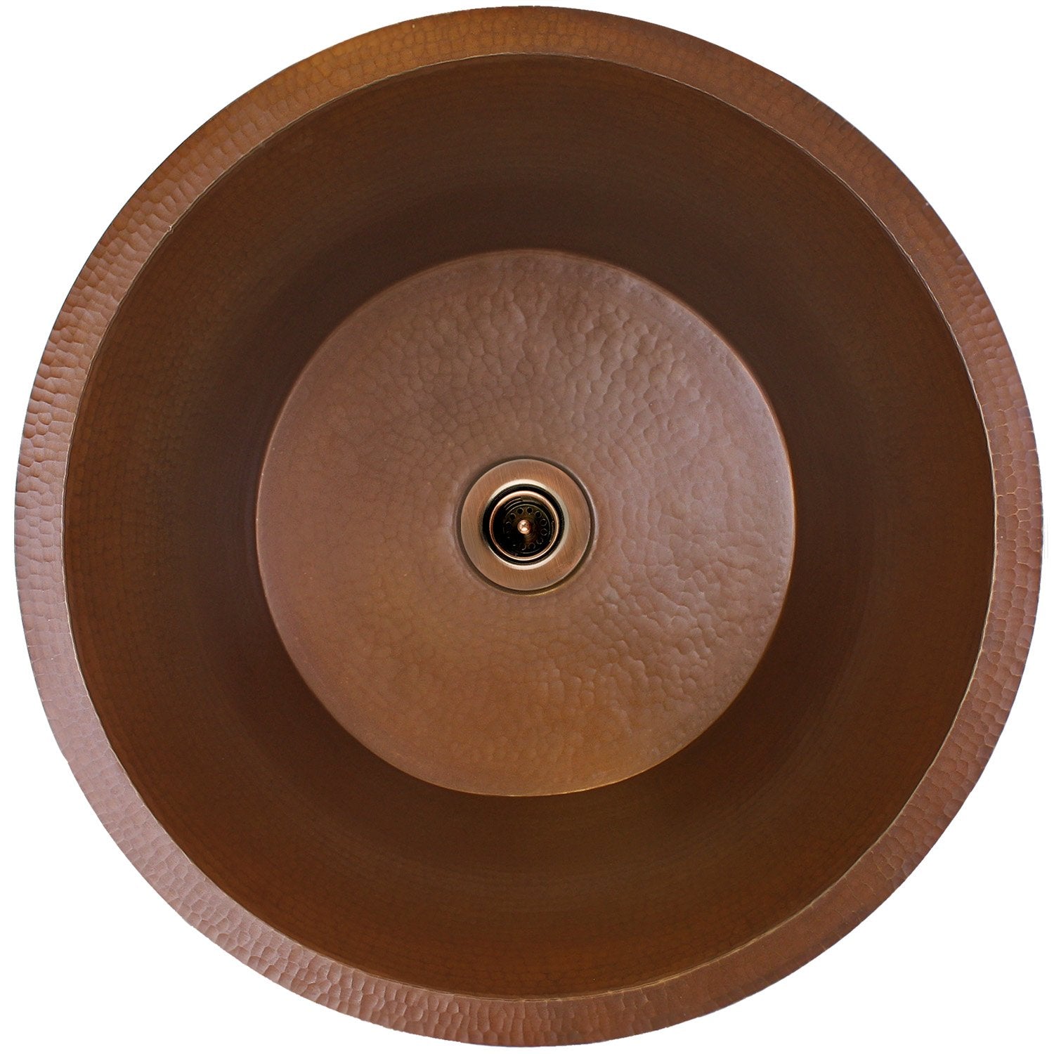 Linkasink Hammered Large Round Flat Bottom Bar/Utility Sink 19"