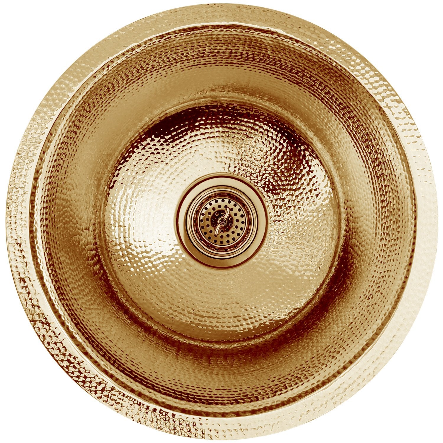 Linkasink Hammered Large Round Flat Bottom Bar/Utility Sink 19"