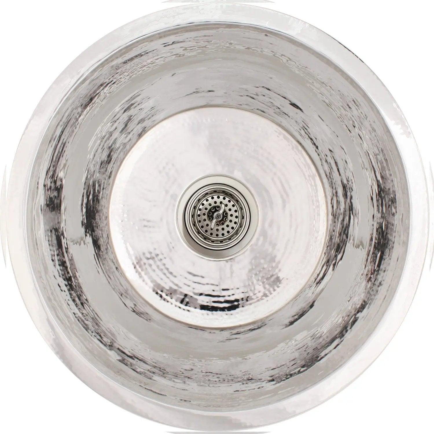 Linkasink Hammered Large Round Flat Bottom Bar/Utility Sink 19" by Linkasink